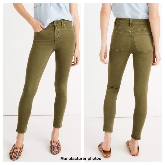Madewell 9” Rise Skinny Crop Jeans Garment-Dyed Button-Front Edition - Picture 9 of 9